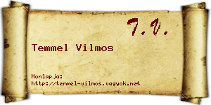 Temmel Vilmos névjegykártya
