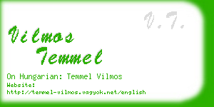 vilmos temmel business card